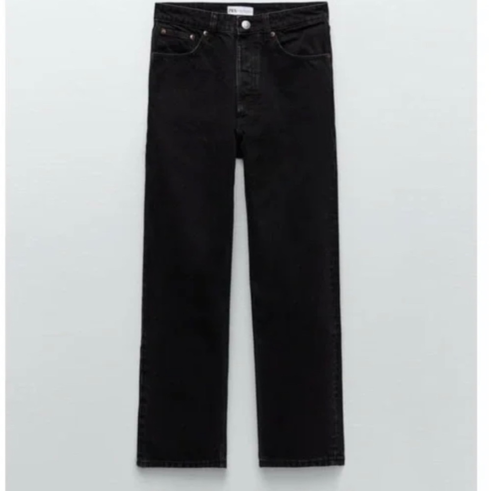 Zara High Waist Straight black jean
